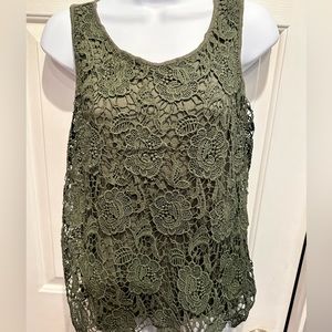 Cable and gauge Green embroidered top
